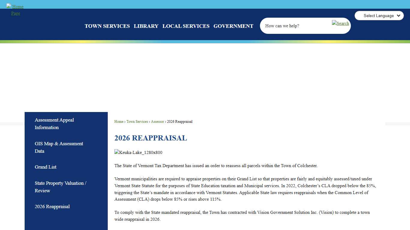 2026 Reappraisal Colchester, VT