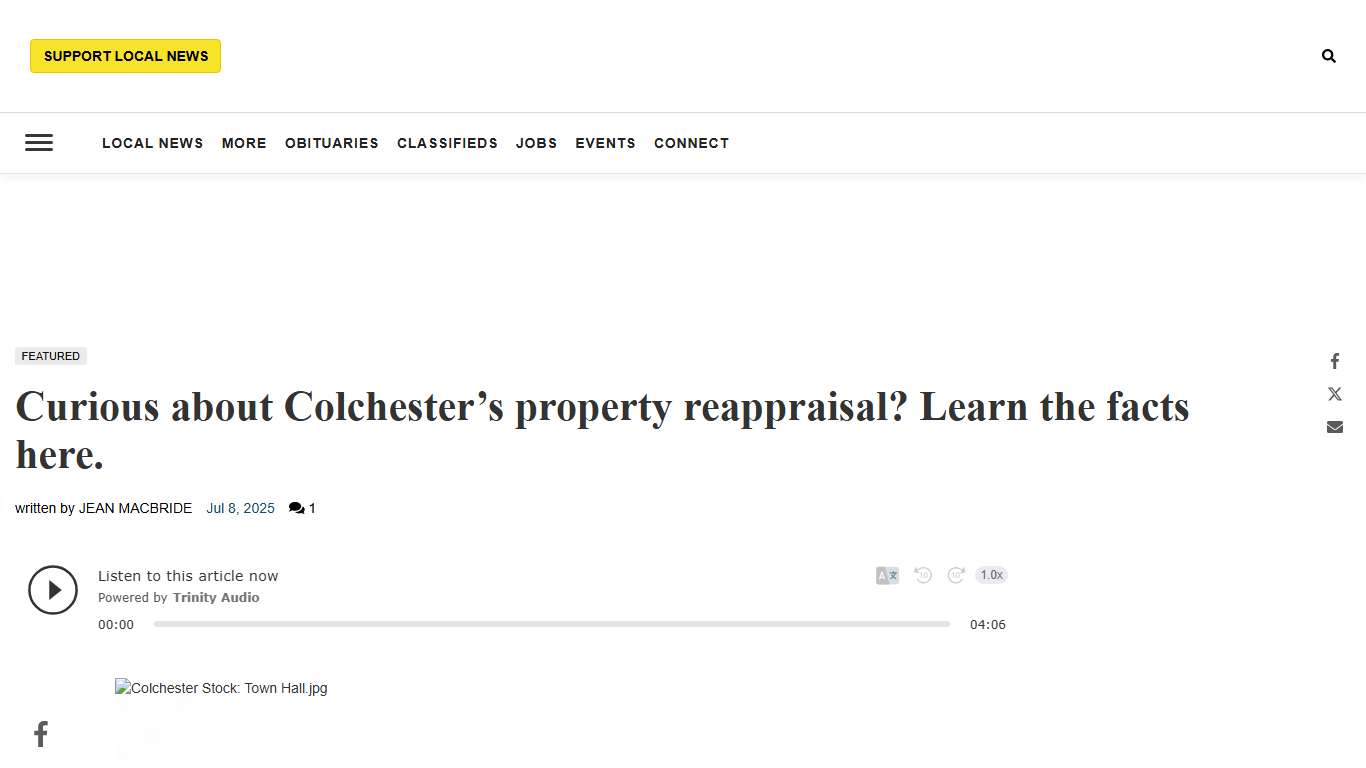 Colchester reassessment aims to ensure fair property tax Government colchestersun.com